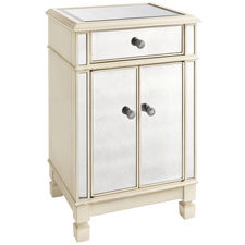 Hayworth Mirrored Antique White Bedside Chest
