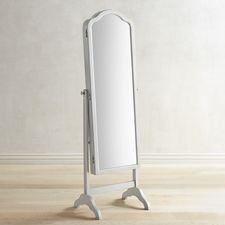 Hayworth Silver Floor Mirror Armoire