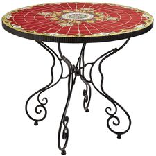 Rania 36" Red Round Dining Table