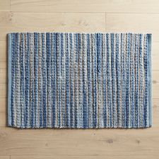 Ribbed Blue Rug