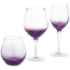 Crackle Purple Stemware