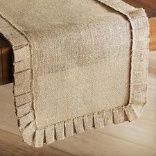 Burlap Ruffled Table Runner