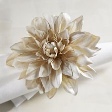 Champagne Dahlia Flower Napkin Ring