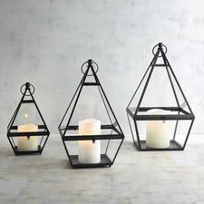 Eldridge Black Triangle Metal Lanterns