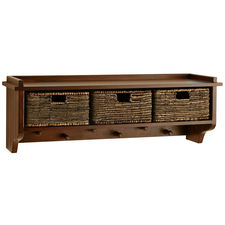 Holtom Chestnut Brown Wall Shelf with Baskets