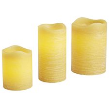 Deco Wick™ Distressed Gold LED Pillar Candles