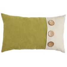 Calliope Button Moss Lumbar Pillow