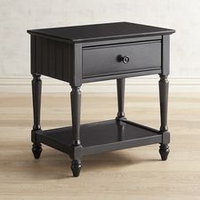 Cottage Rubbed Black Nightstand