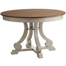 Marchella Linen Gray Round Dining Table