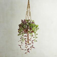 Outdoor Faux Mixed Leaves Hanging Basket
