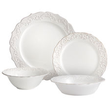 Antique Scroll White Dinnerware