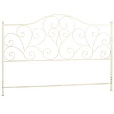 Iron Metal Scroll Antique White Headboard