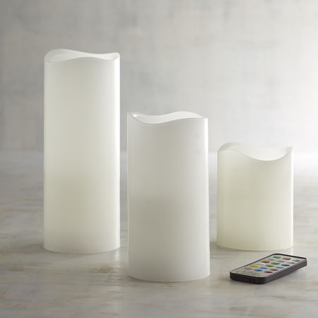 Color-Changing LED Pillar Candle Set with Remote