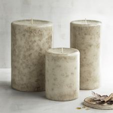 Rustic Woodlands Mottled Pillar Candles