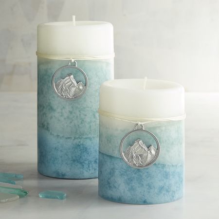 Glacier Mint Layered Pillar Candles