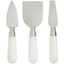 White Marble Cheese Knife Set of 3