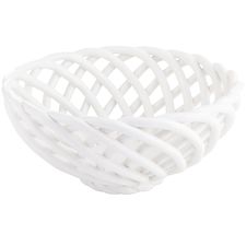 White Ceramic Serving Basket
