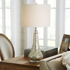 White & Silver Mosaic Accent Lamp