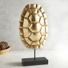 Golden Turtle Shell with Stand