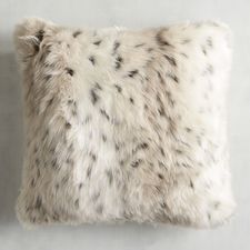 Luxe Faux Fur Taupe Leopard Pillow