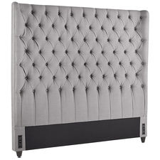 Audrey II Upholstered Pewter Wingback Headboard