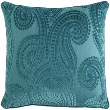 Baroque Paisley Teal Pillow
