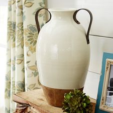 Farmhouse Vase with Metal Handles
