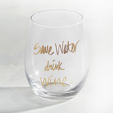 Save Water Drink Wine Stemless Wine Glass