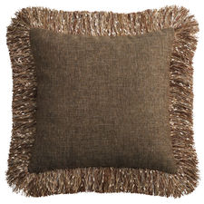 Confetti Fringe Brown Pillow