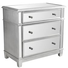 Hayworth Mirrored Silver 3-Drawer Dresser