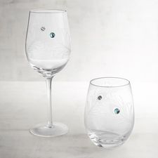 Peacock Feather & Jewel Stemware