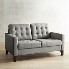 Nyle Black and White Tweed Loveseat