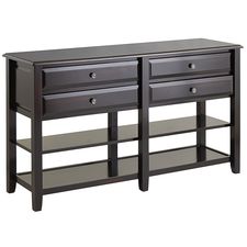 Anywhere Large Rubbed Black Console Table with Knobs