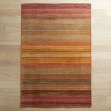 Graduated Striped Russet Rug