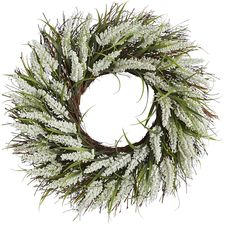 Faux Heather White 22" Wreath