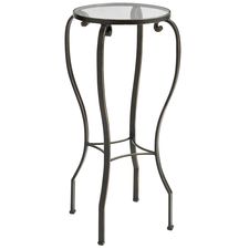 Chasca Glass Top Brown Round Pedestal Table