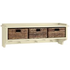 Holtom Antique White Wall Shelf with Baskets