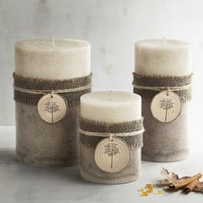 Rustic Woodlands Layered Pillar Candles