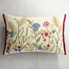 Floral Wheat Lumbar Pillow