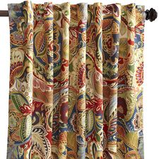 Vibrant Paisley Back Tab  84" Curtain