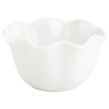Scalloped Porcelain White Serving Bowl