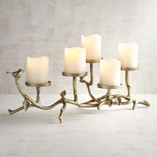 Metal Bird Centerpiece Candle Holder