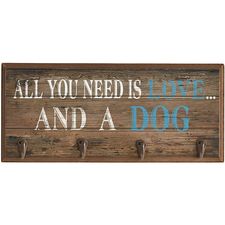 Love and a Dog Wall Hooks