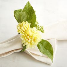 Yellow Chrysanthemum Flower Napkin Ring 
