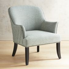 Livia Mist Blue Tweed Armchair