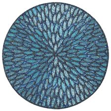 Aqua Beaded Round Placemat