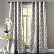 Moorish Tile Gray Grommet Curtain