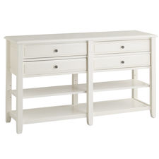 Anywhere Large Antique White Console Table with Knobs
