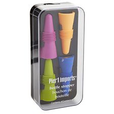 Colored Bottle Stopper Set of 4