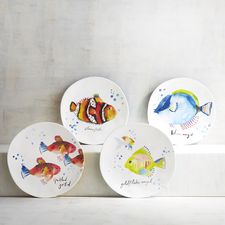 Caribe Fish Melamine Salad Plate Set of 4